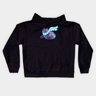 Galaxy Cat with Scarf Kids Hoodie